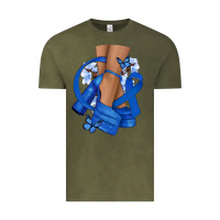 Vintage Olive Colon Cancer diva blue ribbon Vintage Tee - NancyCooperArtShop