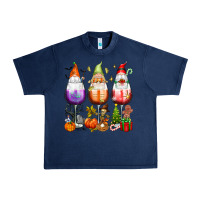 Navy Hallothanksmas wine glasses and gnomes Urban Heavy Tee - texasbilliewilder