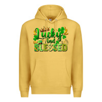 Antique Gold lucky and blessed Premium Hoodie - FaDigitalArtStudio