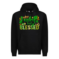 Black lucky and blessed Premium Hoodie - FaDigitalArtStudio
