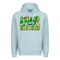 Blue Mist lucky and blessed Premium Hoodie - FaDigitalArtStudio
