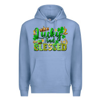 Colony Blue lucky and blessed Premium Hoodie - FaDigitalArtStudio