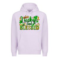 Lilac lucky and blessed Premium Hoodie - FaDigitalArtStudio