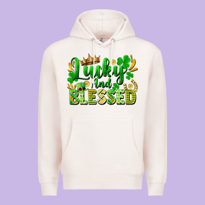 Lucky And Blessed Premium Hoodie Designed By Fadigitalartstudio