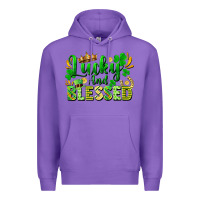Purple lucky and blessed Premium Hoodie - FaDigitalArtStudio