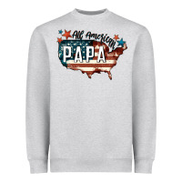 Heather Grey all american papa Heavyweight Sweatshirt - FaDigitalArtStudio