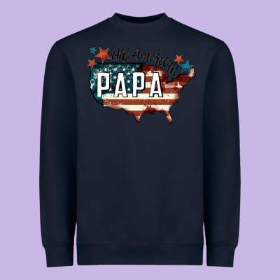 All American Papa Heavyweight Sweatshirt Designed By Fadigitalartstudio