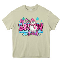 Mossy up to snow good pink christmas winter snowman Heavy Core Tee - MaliasSmallBusiness