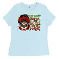Baby Blue the most chingona thing you can be is yourself sug Ladies Tee - LillyAllenDesigns