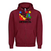 Burgundy the magic is in our differences Zipper Hoodie - CowhideDigitalArt