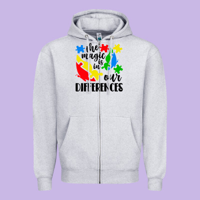 The Magic Is In Our Differences Zipper Hoodie Designed By Cowhidedigitalart