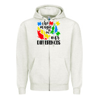 Oatmeal Heather the magic is in our differences Zipper Hoodie - CowhideDigitalArt
