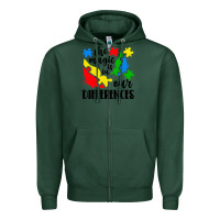 Sports Green the magic is in our differences Zipper Hoodie - CowhideDigitalArt
