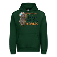 Forest Green just a girl who loves koalas Urban Hoodie - BarkalooDesign