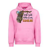 Fuchsia Pink just a girl who loves koalas Urban Hoodie - BarkalooDesign