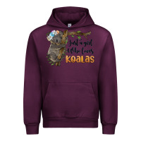 Mauve Wine just a girl who loves koalas Urban Hoodie - BarkalooDesign