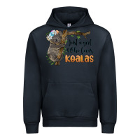 Navy just a girl who loves koalas Urban Hoodie - BarkalooDesign