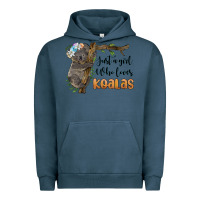 Pigment Midnight Navy just a girl who loves koalas Urban Hoodie - BarkalooDesign