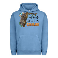 Pigment Pebble Blue just a girl who loves koalas Urban Hoodie - BarkalooDesign