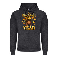 Vintage Black happy new year afro messy bun Vintage Hoodie - texasbilliewilder