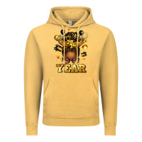 Vintage Mustard happy new year afro messy bun Vintage Hoodie - texasbilliewilder