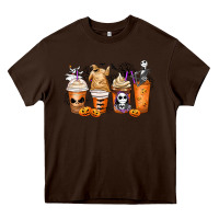 Chocolate Brown nightmare coffee cups Heavy Core Tee - MaliasSmallBusiness