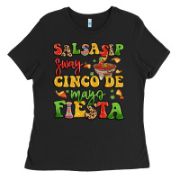 Black salsasip sway cinco de mayo fiesta Ladies Tee - LillyAllenDesigns