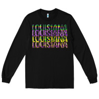Black louisiana mardi gras Long Sleeve Tee - CowGirlArtShop