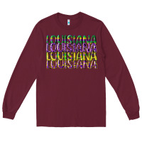 Burgundy louisiana mardi gras Long Sleeve Tee - CowGirlArtShop