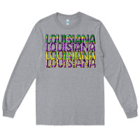 Heather Grey louisiana mardi gras Long Sleeve Tee - CowGirlArtShop