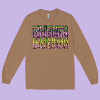 Louisiana Mardi Gras Long Sleeve Tee Designed By Cowgirlartshop