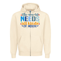 Sandshell The world needs all kinds of minds Zipper Hoodie - CowhideDigitalArt