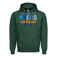 Sports Green The world needs all kinds of minds Zipper Hoodie - CowhideDigitalArt