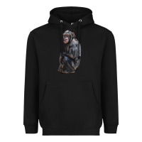 Black Chimpanzee Illustrations Heavyweight Hoodie - LillyAllenDesigns