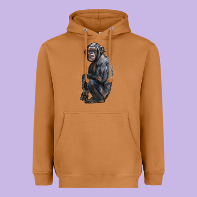Chimpanzee Illustrations Heavyweight Hoodie Designed By Lillyallendesigns