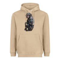 Mushroom Chimpanzee Illustrations Heavyweight Hoodie - LillyAllenDesigns
