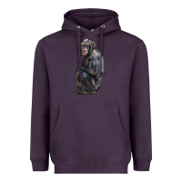 Plum Chimpanzee Illustrations Heavyweight Hoodie - LillyAllenDesigns
