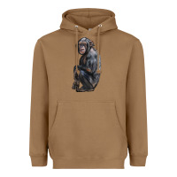 Toasted Coconut Chimpanzee Illustrations Heavyweight Hoodie - LillyAllenDesigns