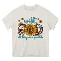 Cream with god all things are possible matthew 19 26 Heavy Core Tee - JahusDesignShop