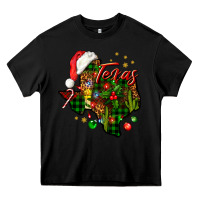 Black Christmas Texas map Heavy Core Tee - NancyCooperArtShop