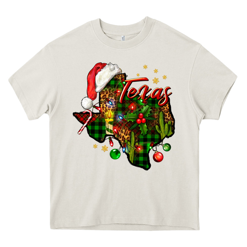Christmas Texas Map Heavy Core Tee by NancyCooperArtShop | Teevron