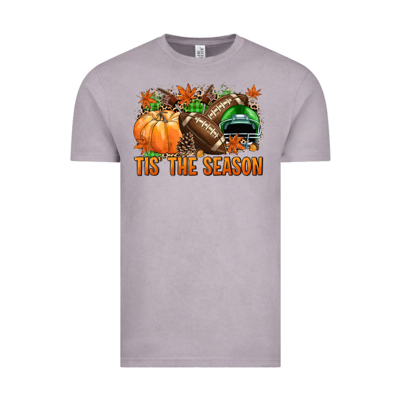 Tis' The Season Football Green Helmet Vintage Tee by NancyCooperArtShop | Teevron