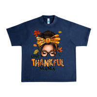 Navy one thankful mama afro messy bun Urban Heavy Tee - texasbilliewilder