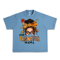 Pebble Blue one thankful mama afro messy bun Urban Heavy Tee - texasbilliewilder
