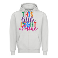 Dove Grey This Little Light Of Mine Zipper Hoodie - CowhideDigitalArt