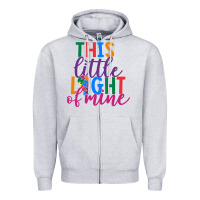 Heather Grey This Little Light Of Mine Zipper Hoodie - CowhideDigitalArt