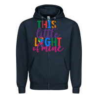 Navy This Little Light Of Mine Zipper Hoodie - CowhideDigitalArt