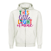 Oatmeal Heather This Little Light Of Mine Zipper Hoodie - CowhideDigitalArt