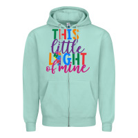 Seafoam This Little Light Of Mine Zipper Hoodie - CowhideDigitalArt