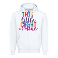 White This Little Light Of Mine Zipper Hoodie - CowhideDigitalArt